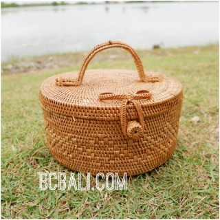 cosmetic circle design large bags ata grass handwoven bali style